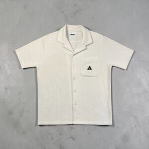 Palace Skate Towelling Velour Shirt Men’s White Short Sleeve Button Down - Large